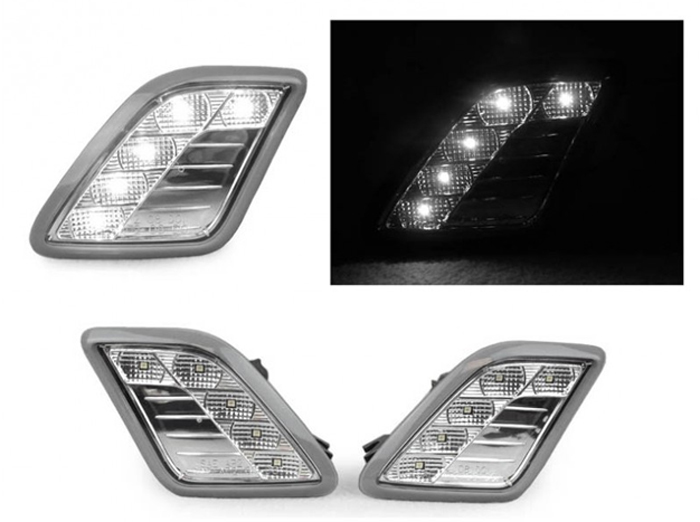 Mercedes Benz S Class W221 '10 -'13 LED Crystal Clear or Smoke Front Bumper Side Marker Lights
